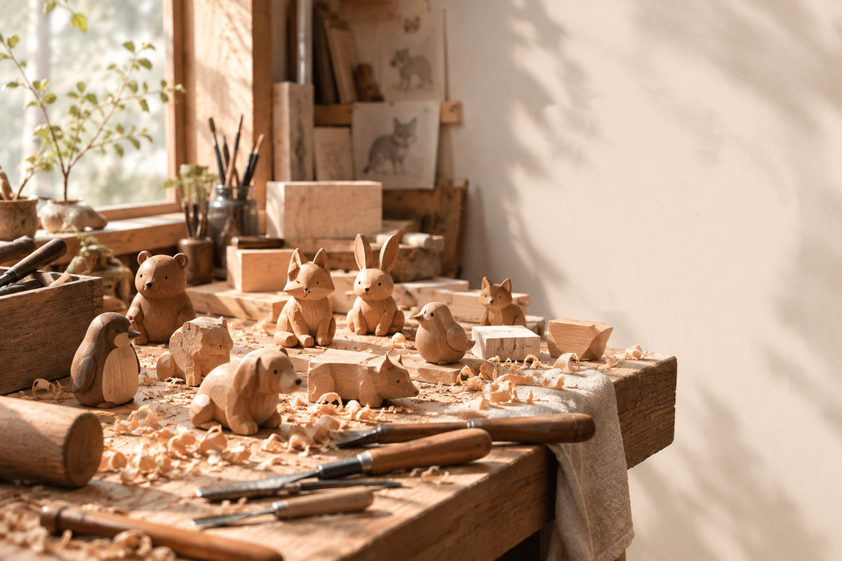 A LITTLE WORLD,
CARVED FROM WOOD.