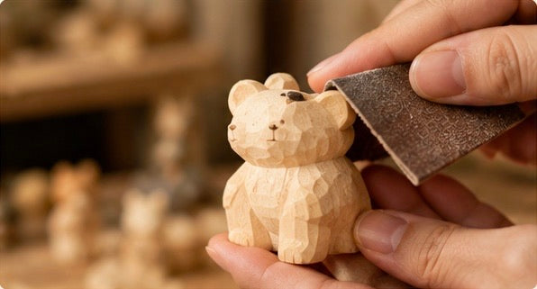 Each piece is hand-sanded to achieve a smooth and comfortable finish.